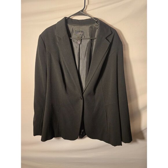 Investments II Womens Plus Size 20W 2X Black Suit Jacket Blazer - Picture 1 of 2